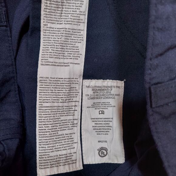 Carhartt FR Flame Resistant 73478-20 Dungaree Fit Pants Mens 40x30 Navy - Picture 5 of 9